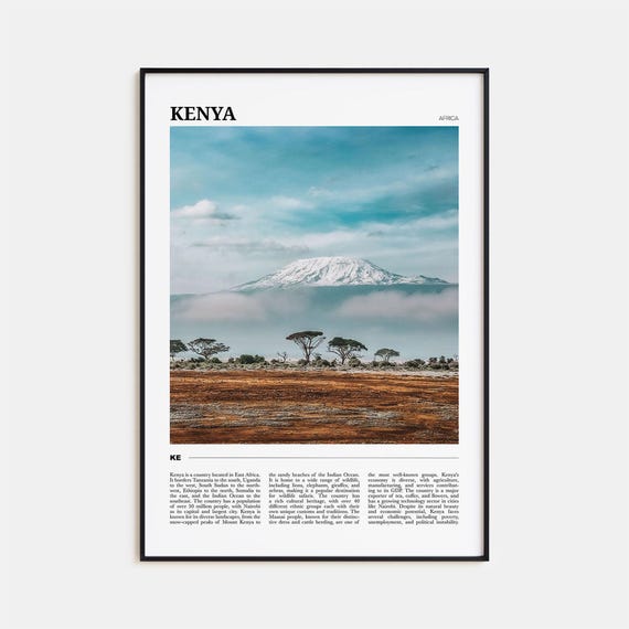 Kenya Travel Poster Kenya Wall Art Kenya Poster Print Kenya Photo Kenya Decor Africa