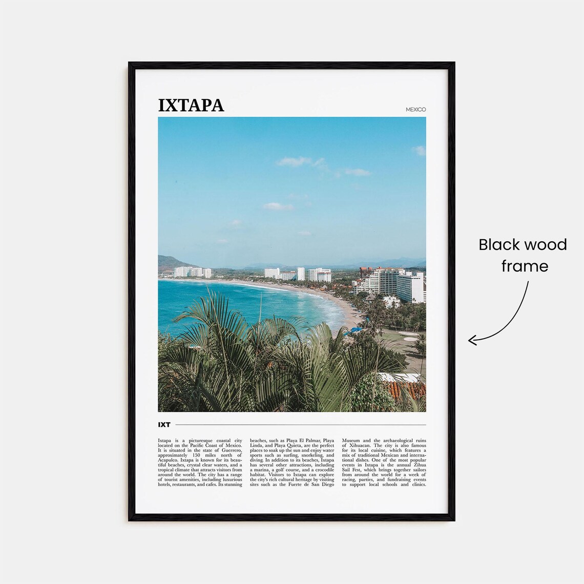 Ixtapa Travel Poster, Mexico Place Art Print - Image 2