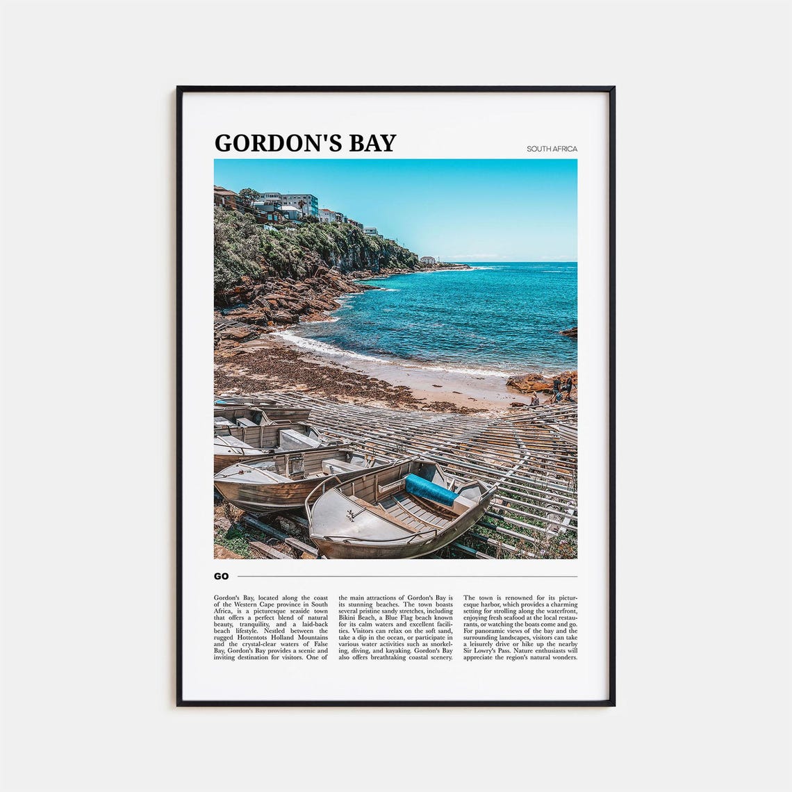 Gordons Bay Travel Poster Gordons Bay Wall Art Gordons Bay Poster Print Gordons Bay Photo Gordons Bay Decor South Africa