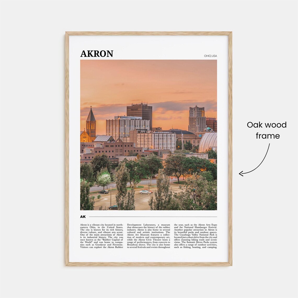 Akron Travel Poster, Ohio USA Wall Art Print - Image 3