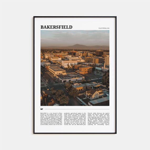Bakersfield Travel Poster, California USA Art Print