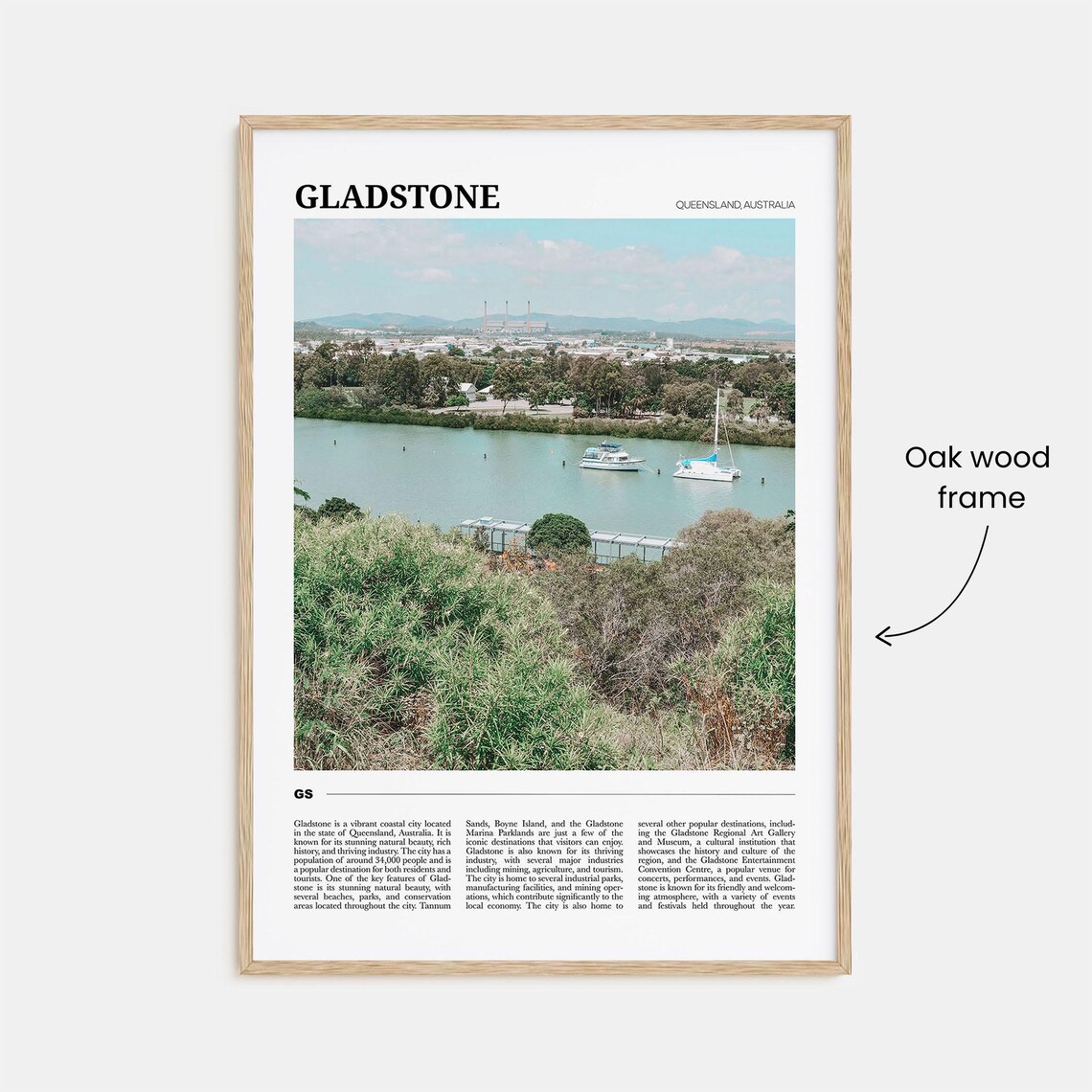Gladstone Queensland Harbor Boats Coastal Australia Travel Poster - Image 3