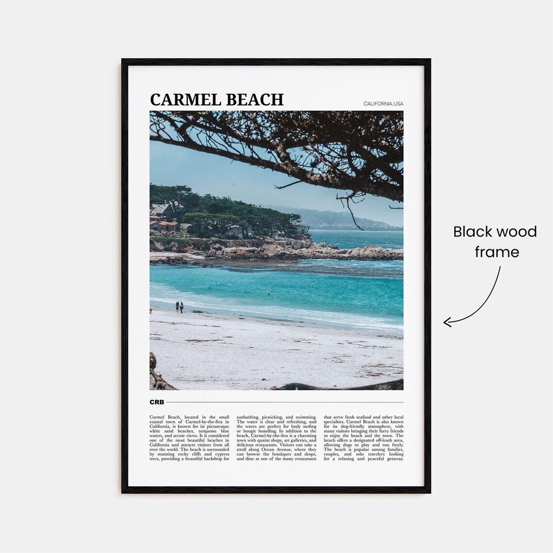 Carmel Beach California White Sand Cypress Trees Ocean Travel Poster - Image 2
