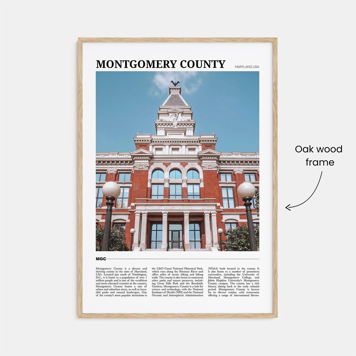 Montgomery County Maryland Historic Brick Courthouse Travel Poster - Image 3