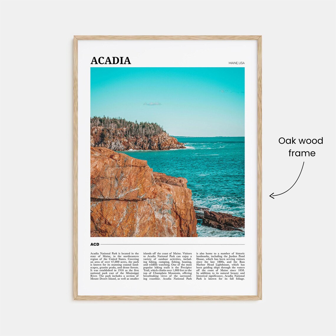 Acadia National Park Travel Poster, Maine USA - Image 3