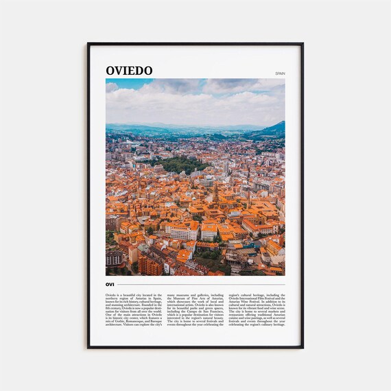 Oviedo Travel Poster, Spain Wall Art Print