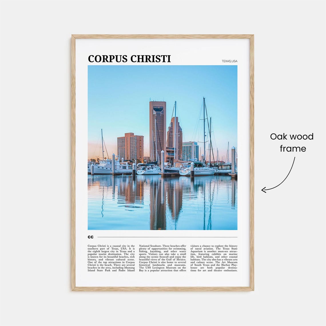 Corpus Christi Texas Marina Sailboats Downtown Skyline Dusk Poster - Image 3