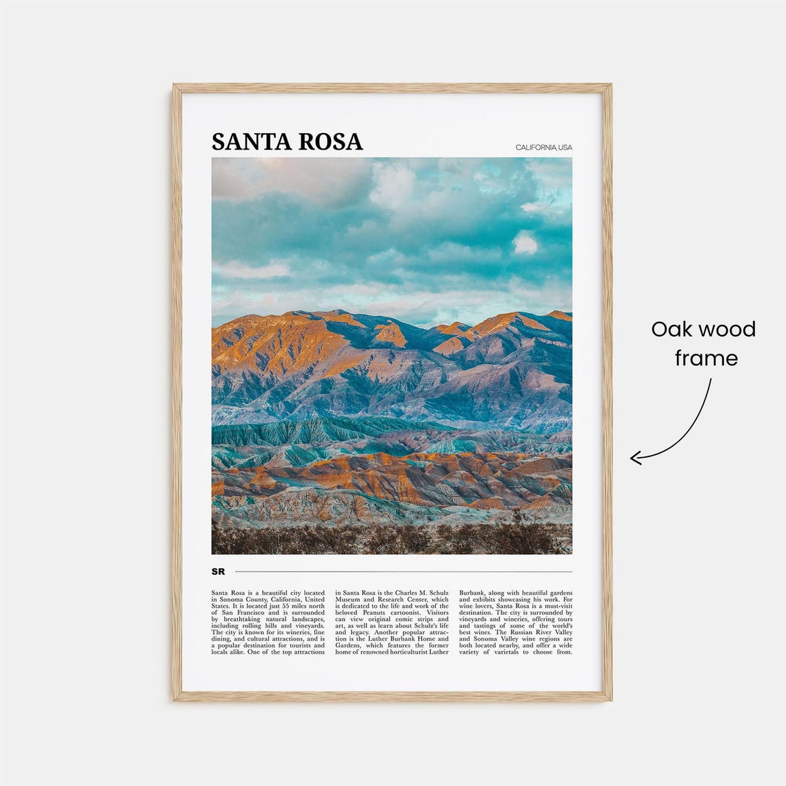 Santa Rosa Travel Poster No 1 Santa Rosa Wall Art Santa Rosa Poster Print Santa Rosa Photo Santa Rosa Decor California Usa - Image 3