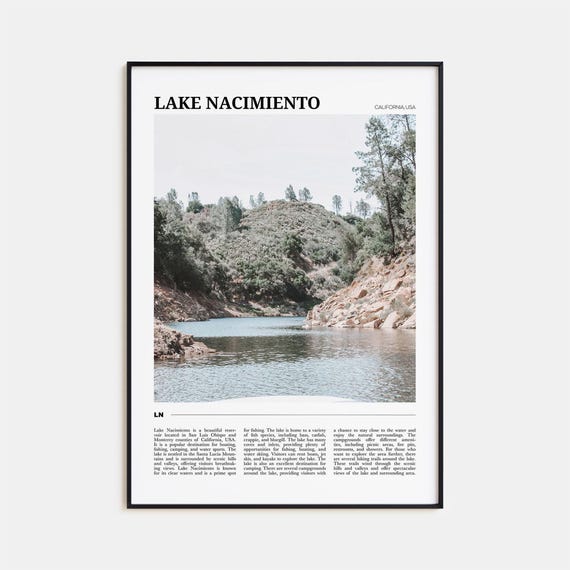 Lake Nacimiento Travel Poster, Lake View Art Print