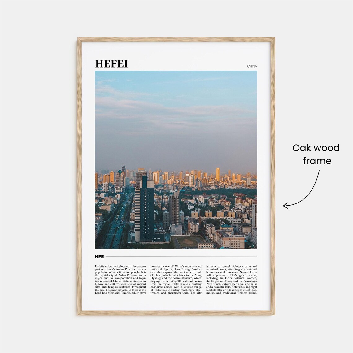 Hefei China Skyline at Dusk Modern Travel Photography Wall Poster - Image 3
