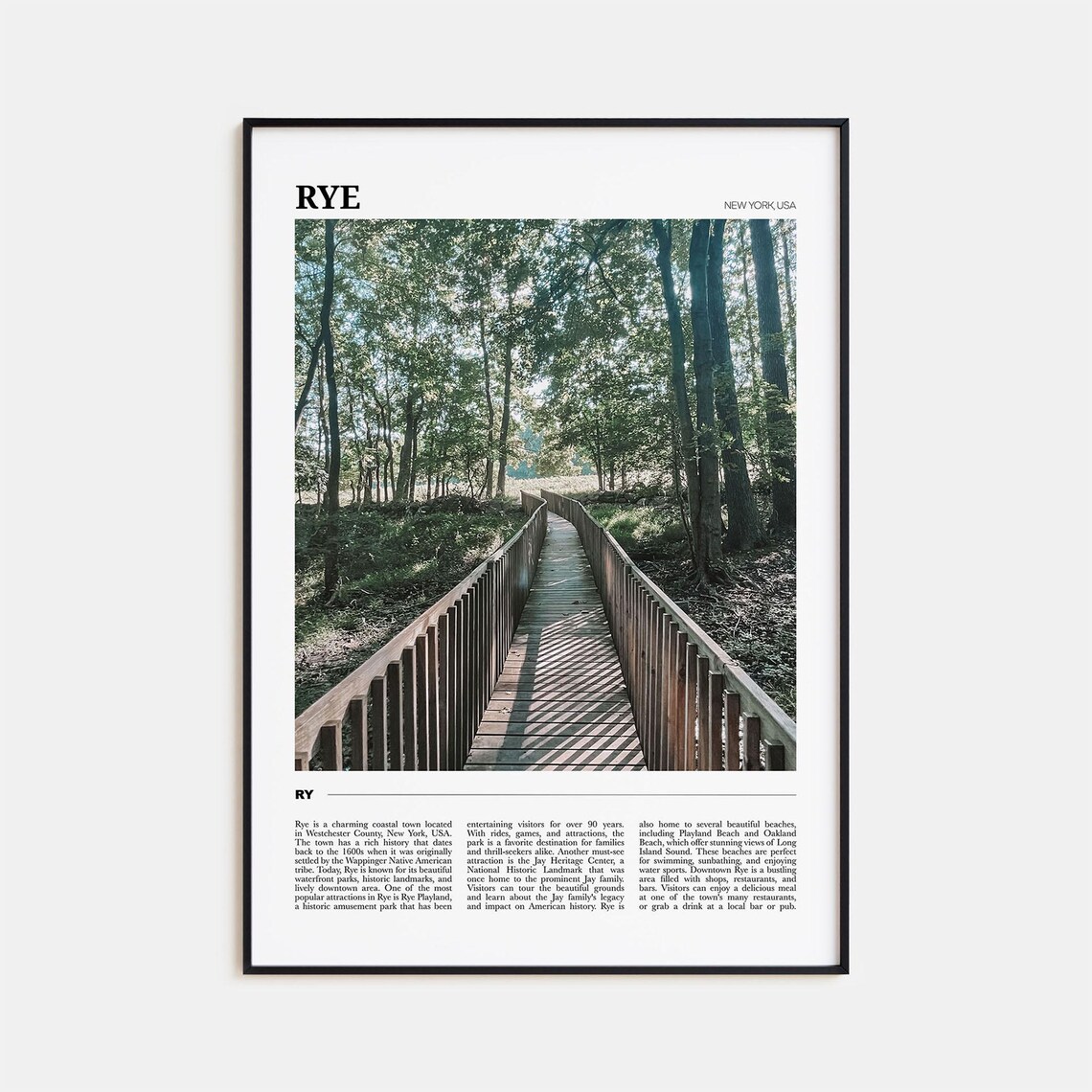 Rye Travel Poster, New York USA Art Print