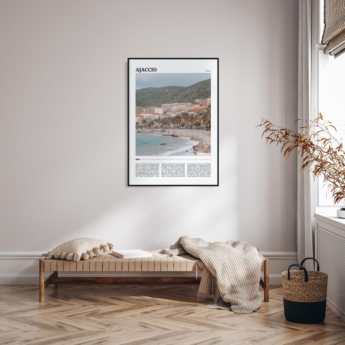 Ajaccio France Corsica Coastal City Palm Promenade View Poster - Image 4