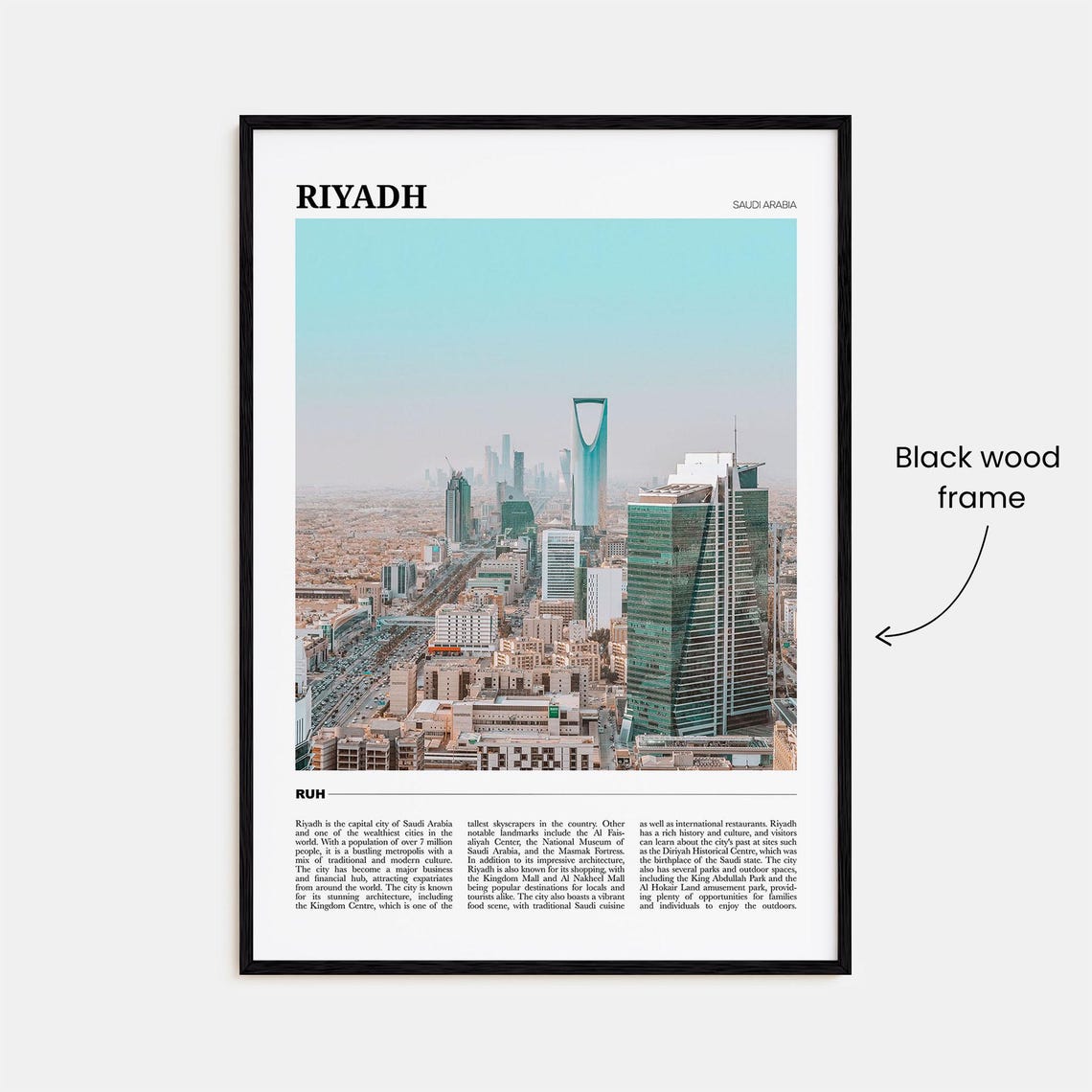 Riyadh Saudi Arabia Modern Kingdom Centre Tower Skyline Poster - Image 2