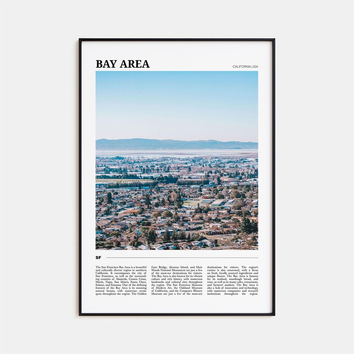 Bay Area Travel Poster, San Francisco California