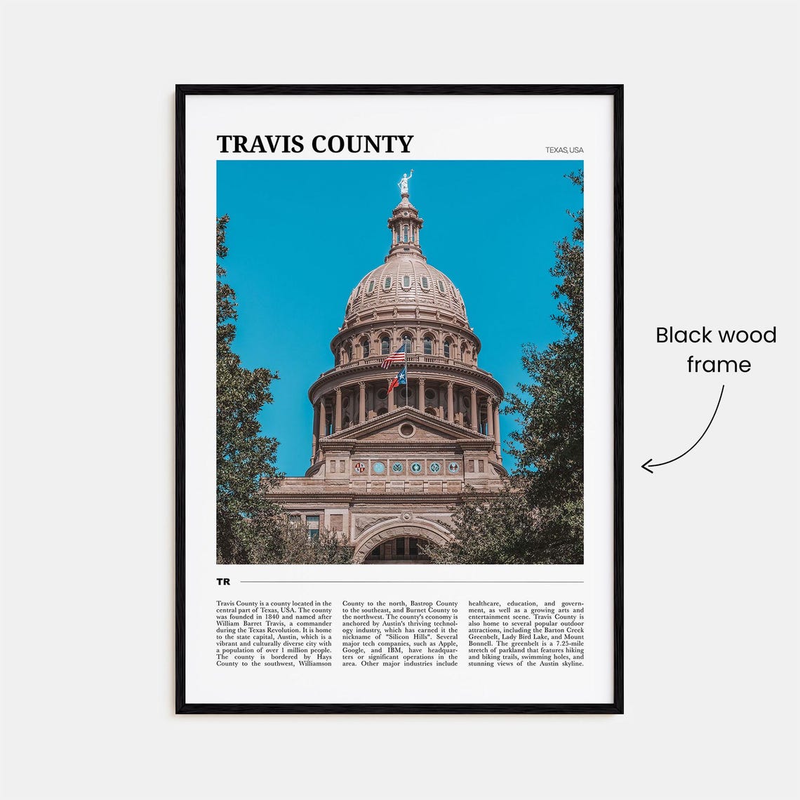 Travis County Texas State Capitol Dome Austin Pink Granite Poster - Image 2
