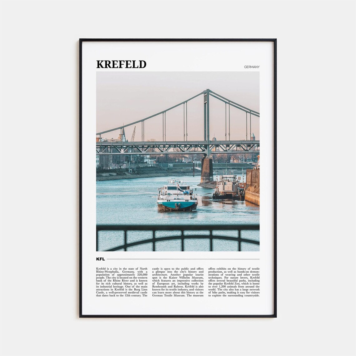 Krefeld Travel Poster, Germany Wall Art Print