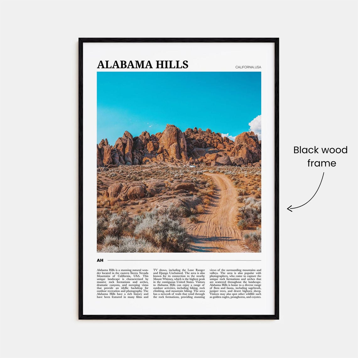 Alabama Hills Travel Poster Alabama Hills Wall Art Alabama Hills Poster Print Alabama Hills Photo Alabama Hills Decor California Usa - Image 2