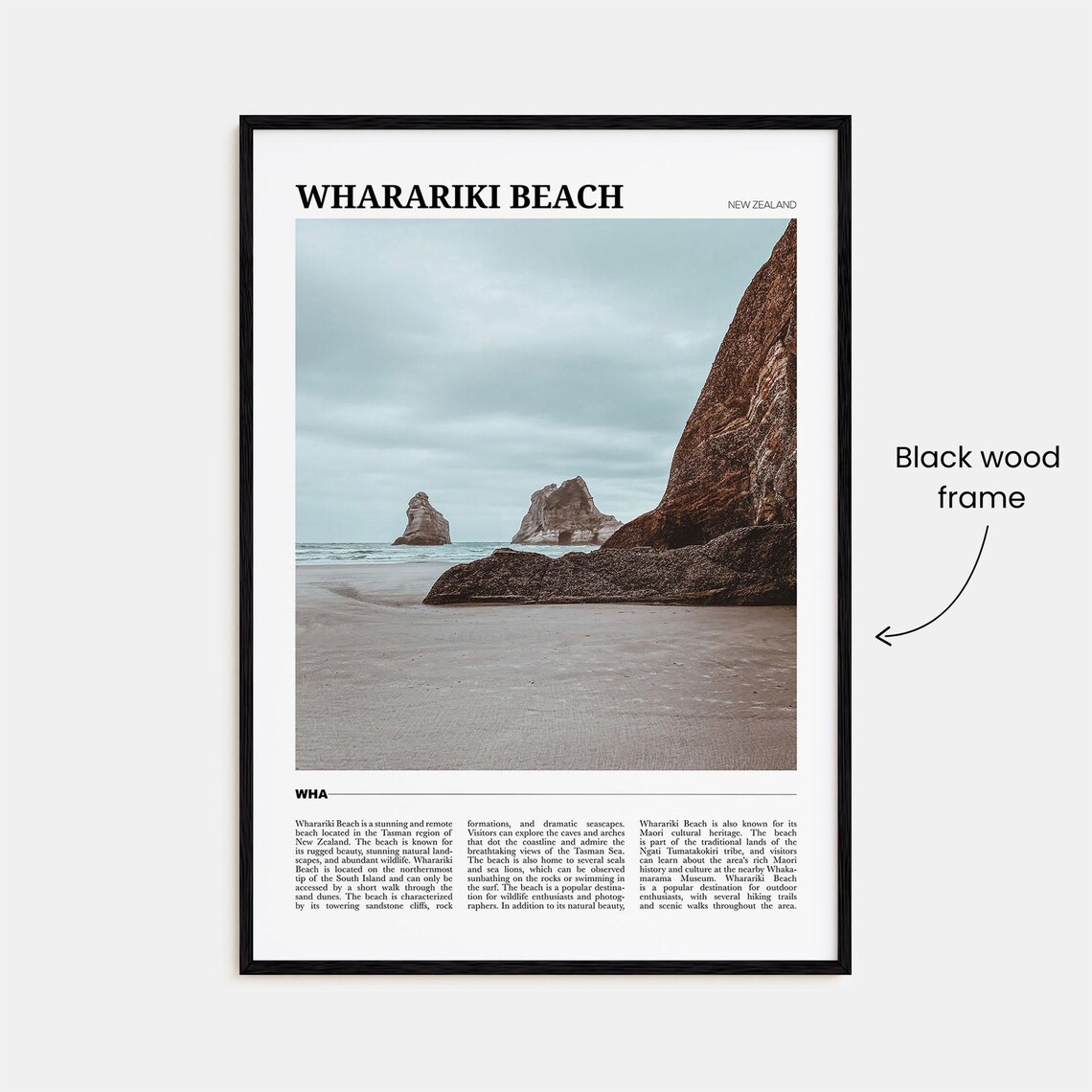 Wharariki Beach New Zealand Coastal Rock Arches Photography Poster - Image 2
