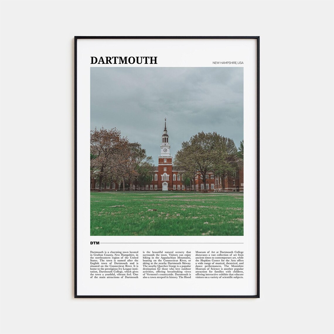 Dartmouth Travel Poster, New Hampshire Art Print