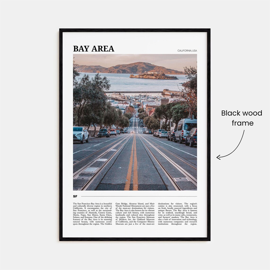 San Francisco Bay Area Cable Car Street Alcatraz Island Travel Poster - Image 2