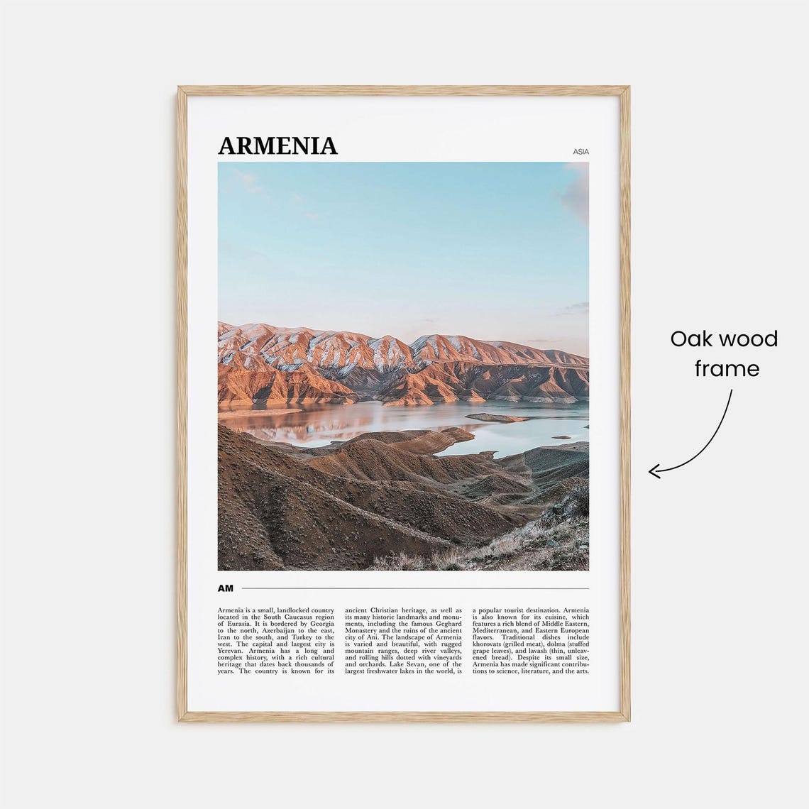 Armenia Asia Red Mountain Range Sunset Lake Reflection Poster - Image 3