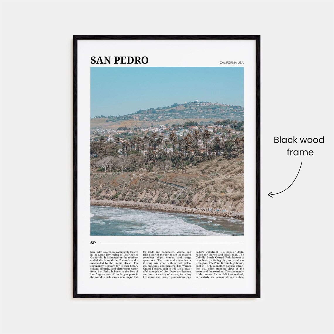 San Pedro Travel Poster, California Wall Art Print - Image 2