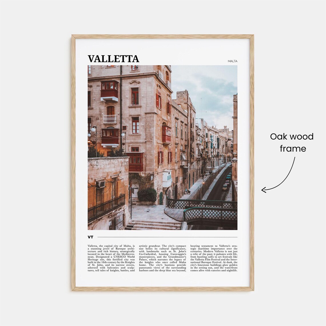 Valletta Malta Historic Street Photo Baroque Travel Poster Art - Image 3