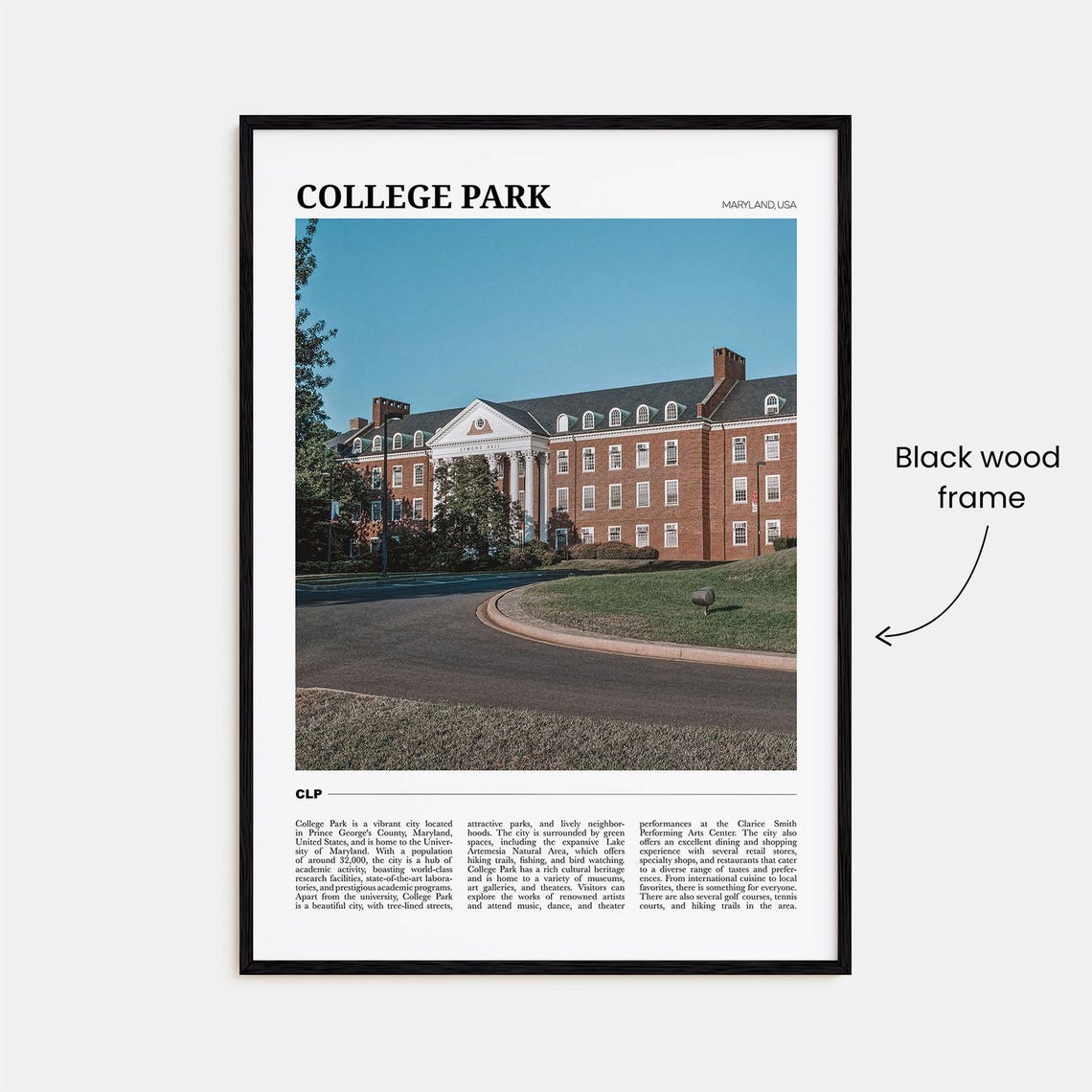 College Park Travel Poster College Park Wall Art College Park Poster Print College Park Photo College Park Decor Maryland Usa - Image 2