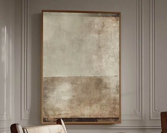 Beige Wabisabi Painting Beige Brown Abstract Painting Medieval Brown Oil Painting Beige Minimalist Wall Decor Brown Beige Wall Art