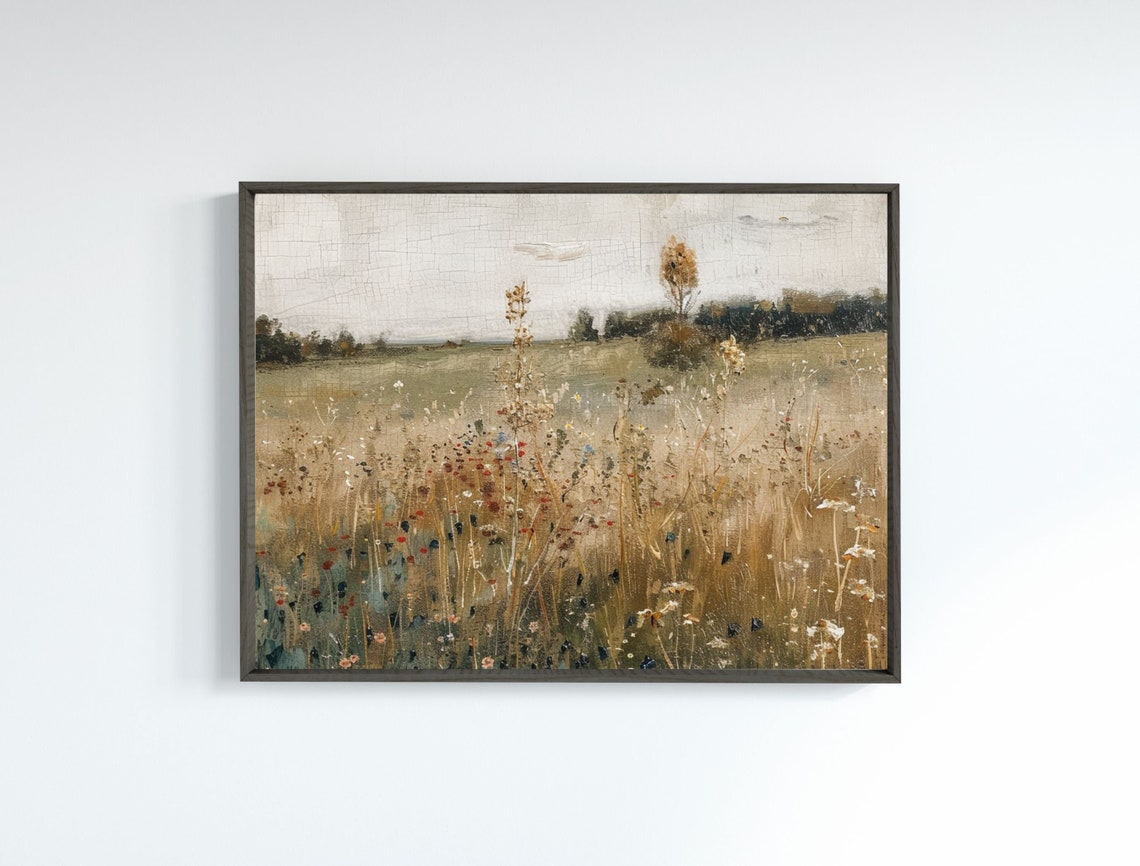 Vintage Wildflower Meadow Countryside Impressionist Art Poster - Image 7