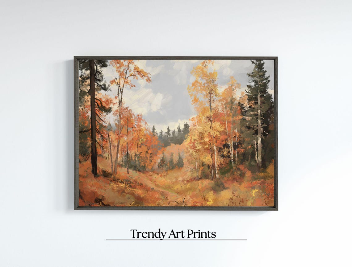 Vibrant Autumn Forest Orange Golden Foliage Fall Landscape Poster - Image 6