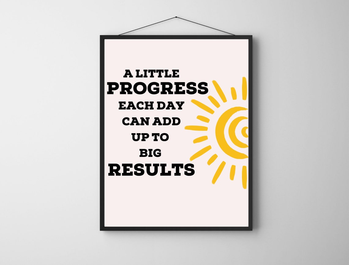 A Little Progress Each Day Bright Sunny Motivational Quote Poster - Image 8