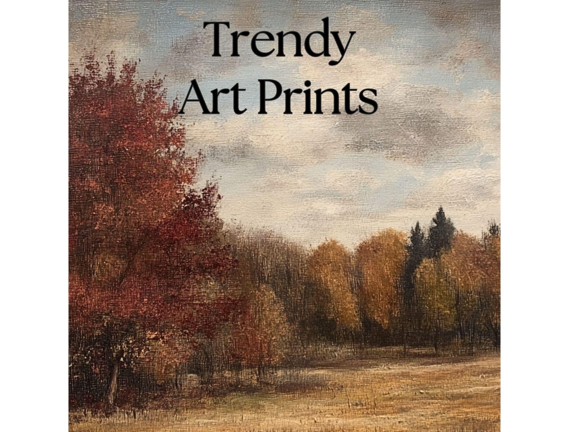 Rustic Fall Trees Red Orange Foliage Autumn Landscape Poster - Image 5