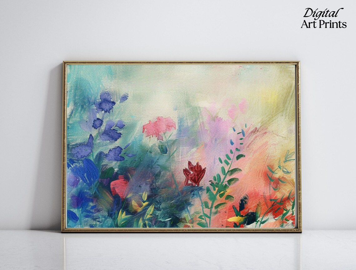 Abstract Fauvist Floral Landscape Painting Bold Color Field Art Poster