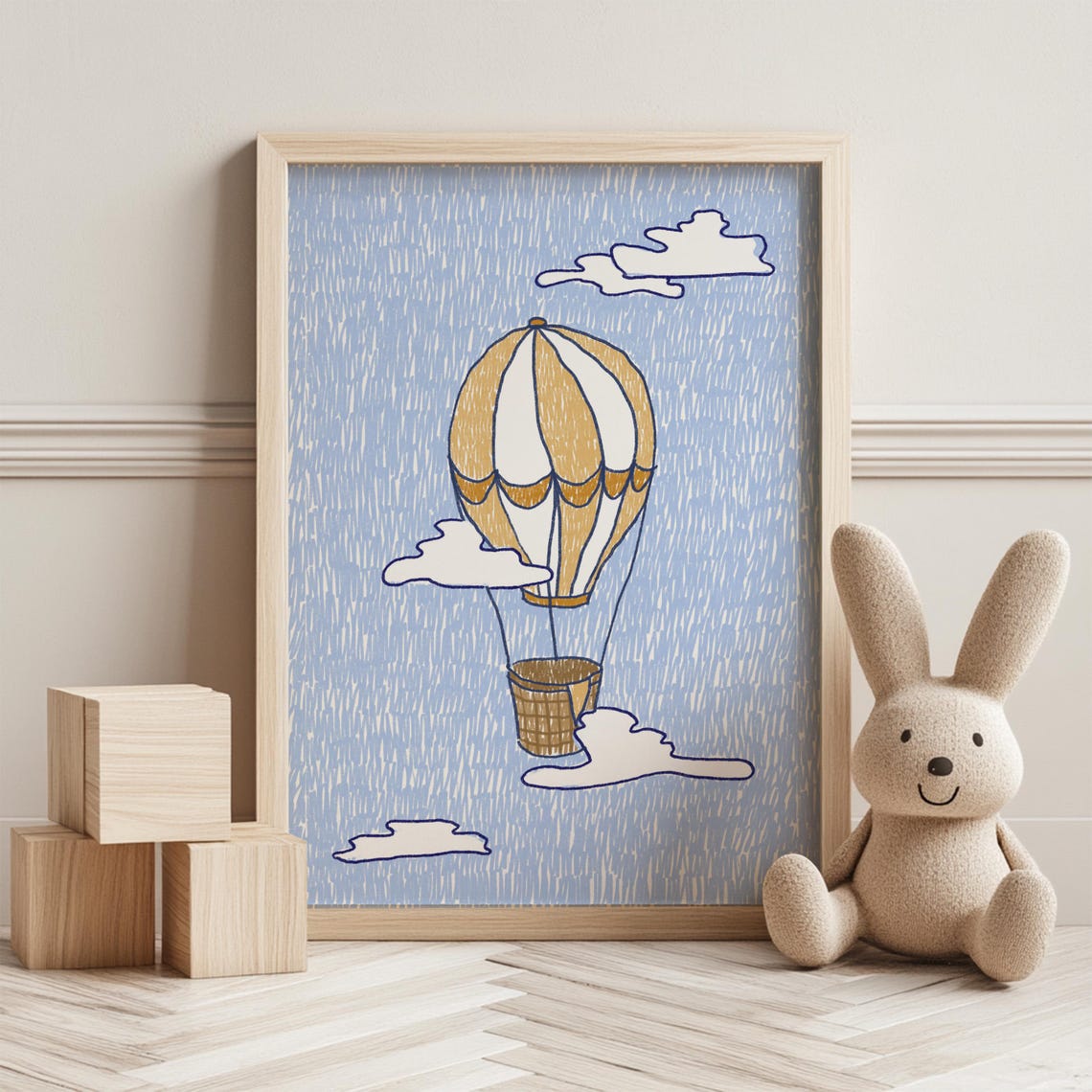 Balloon Nursery Wall Art Handdrawn Kids Room Decor Prints