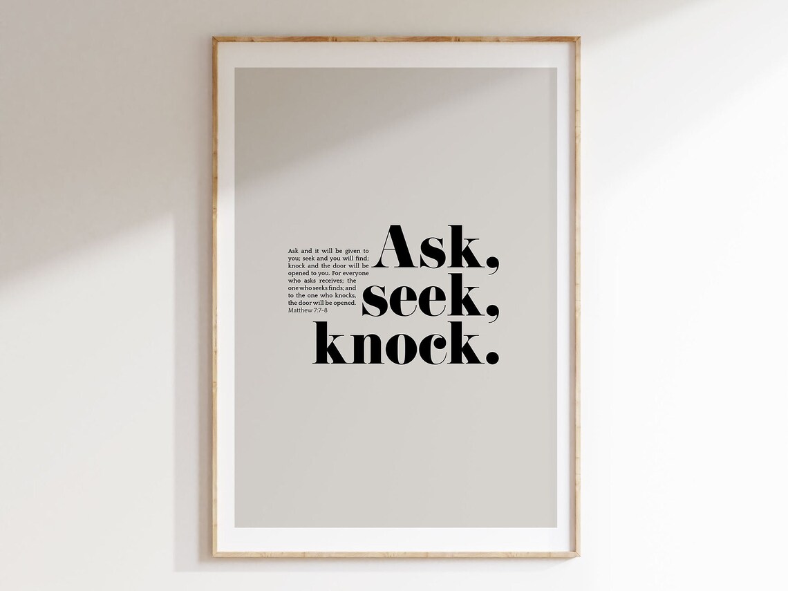 Matthew 7:7-8 Ask, Seek, Knock Scripture Art Print - Image 5