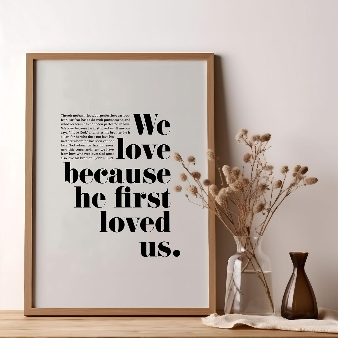 1 John 4:19 Christian Love Art Print, Wedding Verse - Image 3