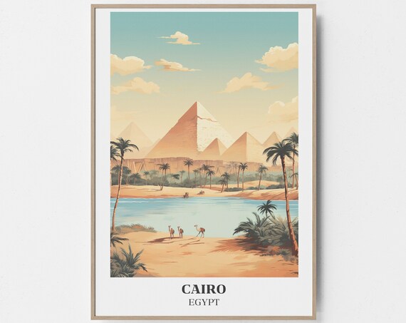 Cairo Travel Poster Egypt Aesthetic Wall Collage Travel Print Room Decor Vintage Art Instant Room Decor Gift