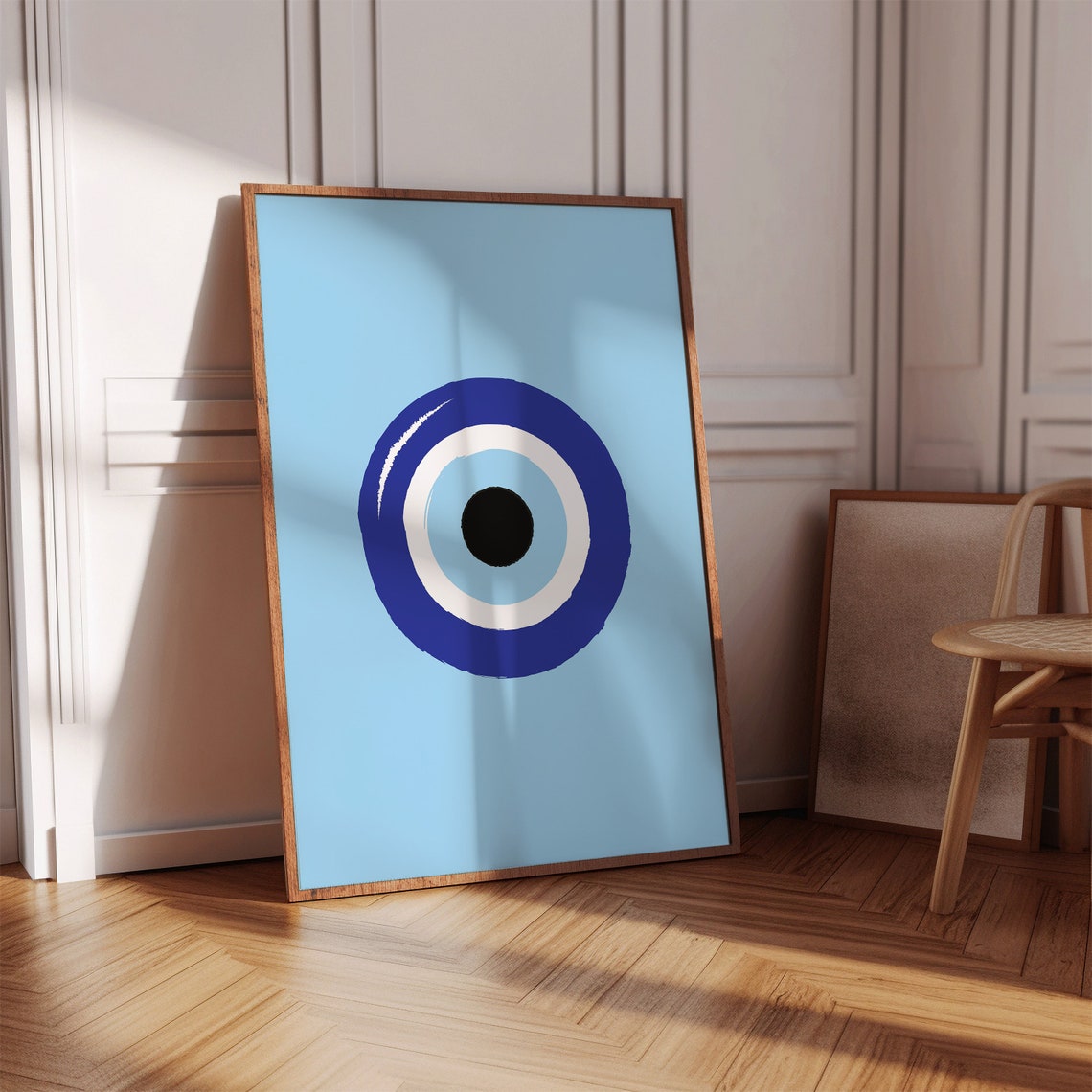 Minimalist Blue Evil Eye Symbol Nazar Protection Modern Poster - Image 4