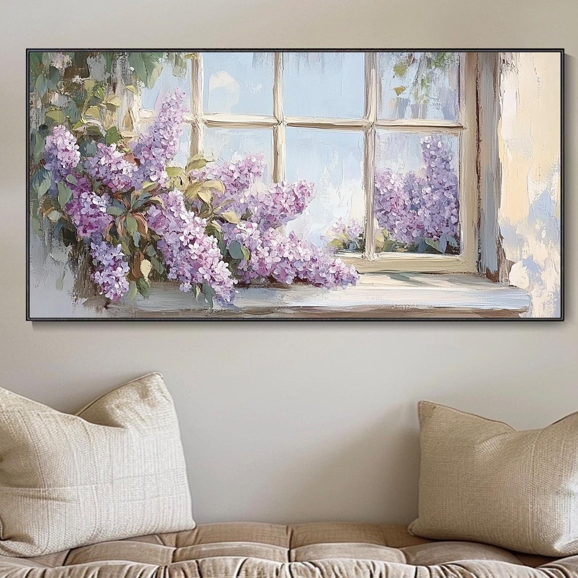 Lilac Blossoms On Windowsill Soft Romantic Cottage Garden Poster
