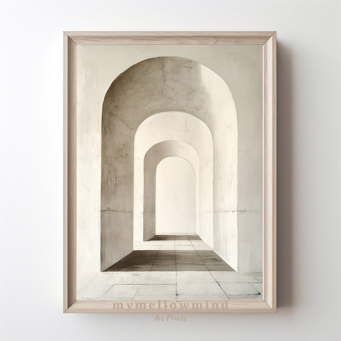 Minimalist Arched Passageway Neutral Tones Modern Art Poster