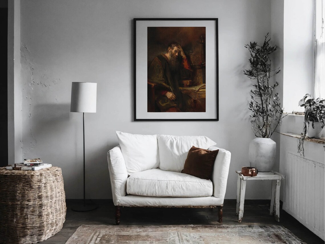 Apostle Paul By Rembrandt Art Print, Baroque Classic - Image 2