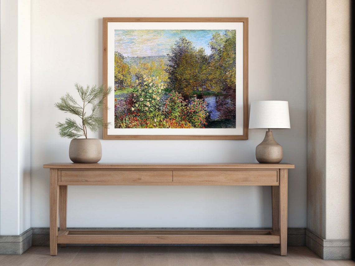 Monet Flower Garden Blooming Roses Riverside Impressionist Poster - Image 3