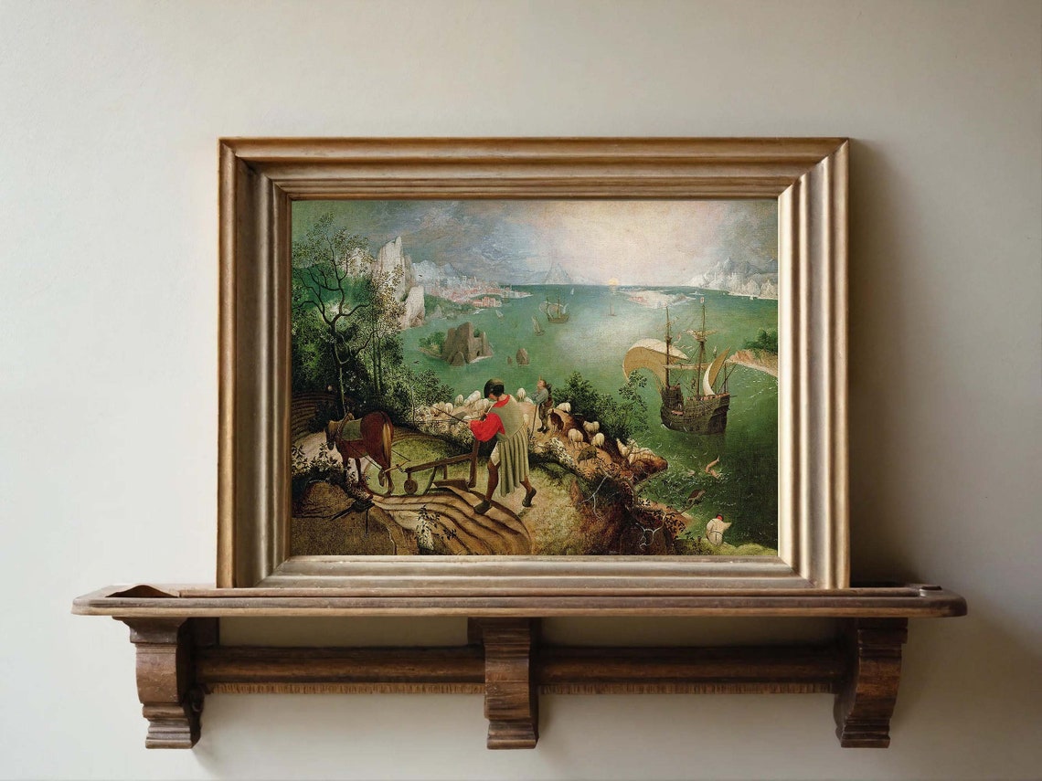 Pieter Bruegel Fall of Icarus Classical Renaissance Landscape Poster - Image 5