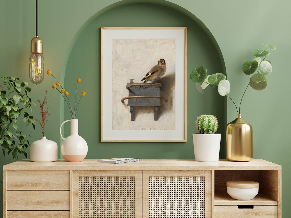 Carel Fabritius The Goldfinch 1654 Classic Bird Oil Painting Poster - Image 2