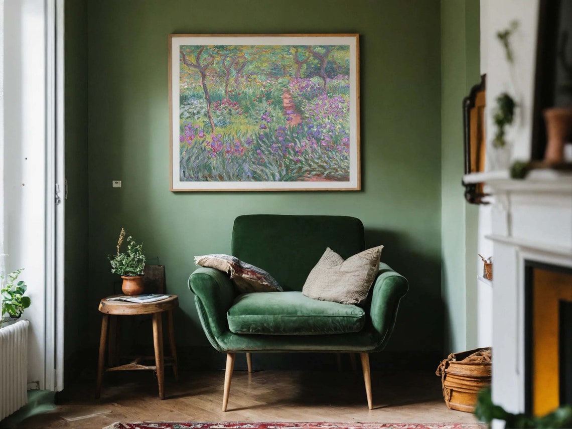Claude Monet Garden in Giverny Iris Flower Path Impressionist Poster - Image 7