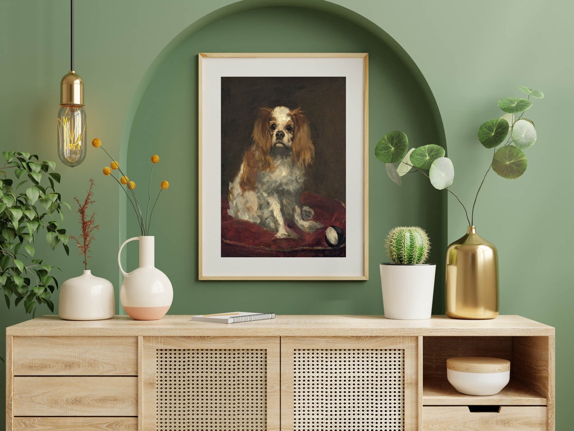 Edouard Manet King Charles Spaniel Dog Portrait Painting Poster - Image 4