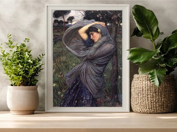 John William Waterhouse Boreas Windblown Veil Woman Art Poster