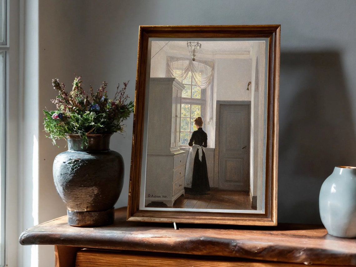 Vintage Woman Portrait Painting Print The Dream Window Moody Art Print Victorian Art Print Wall Art Vintage Art Print - Image 2