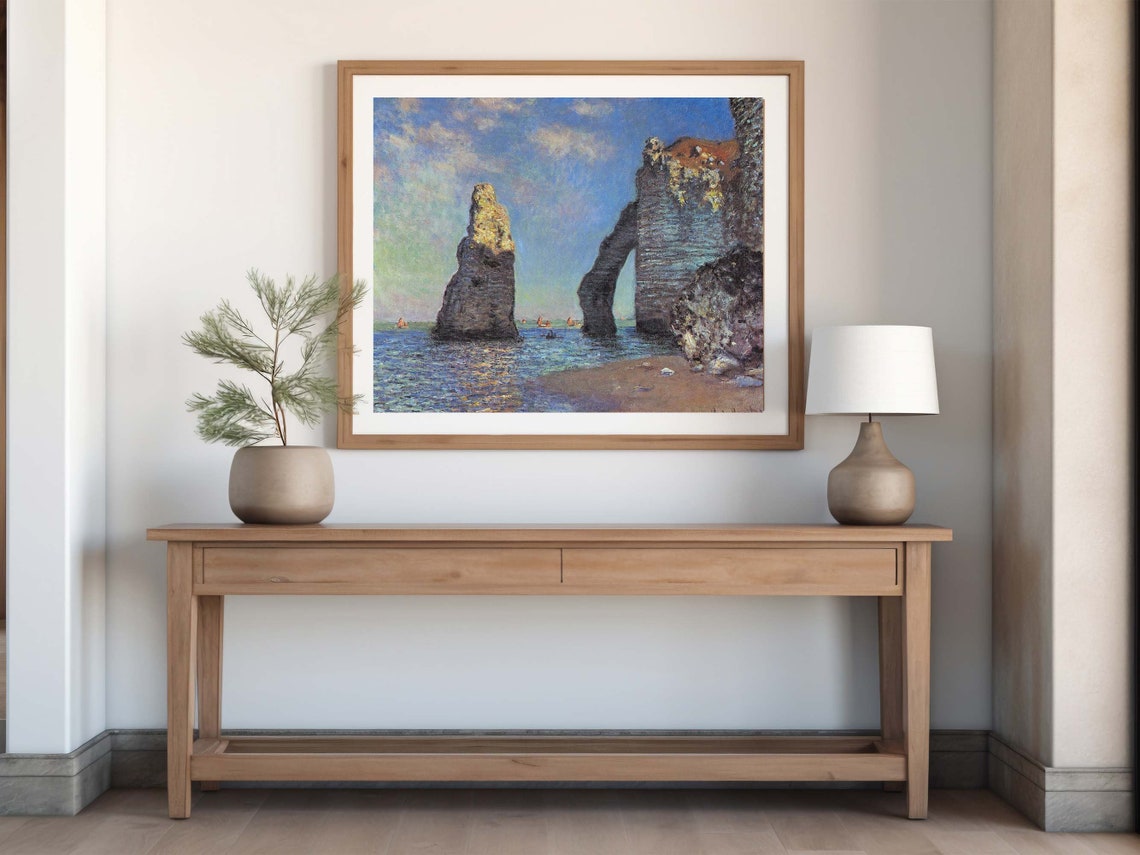 Claude Monet The Manneporte Etretat Famous Sea Arch Coastal Print - Image 4